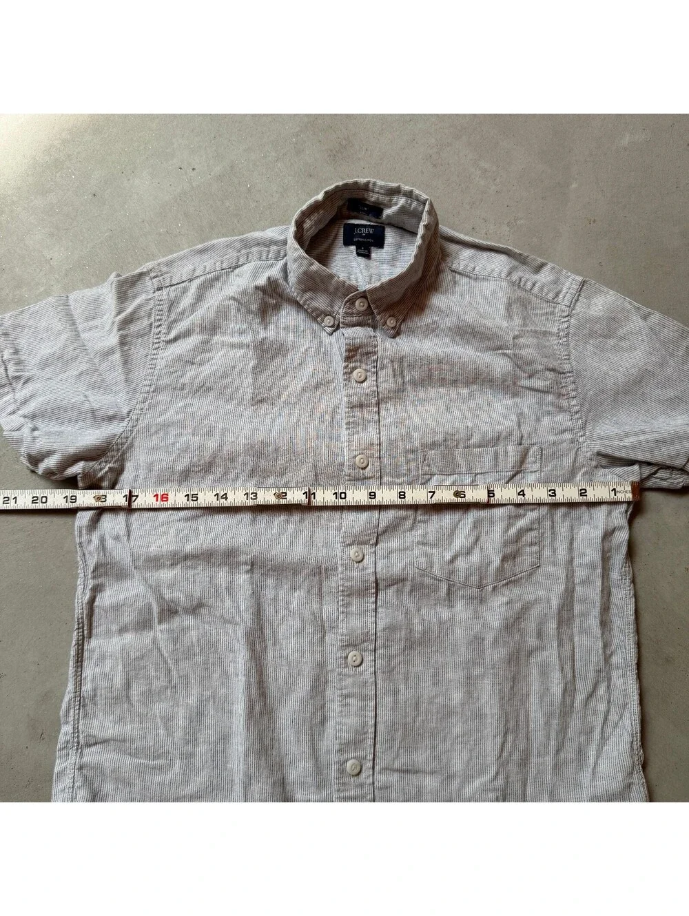 J.Crew Cotton/Linen Short Sleeve Button-Down Shirt Size S Slim Fit